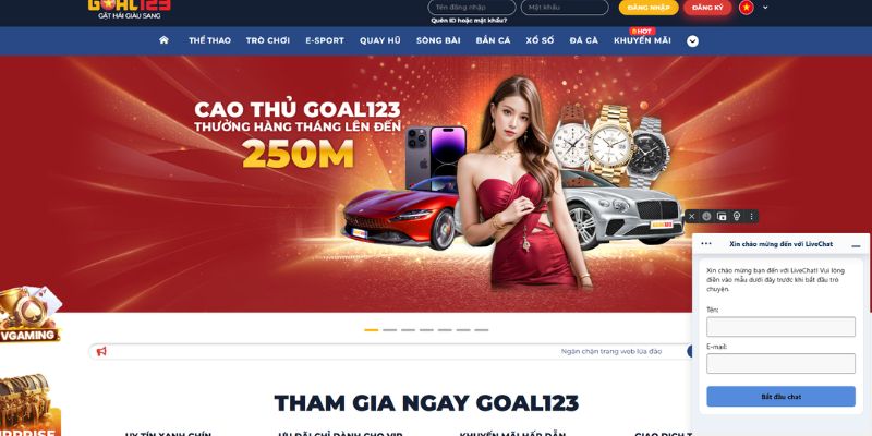 Trường hợp cần liên hệ Goal123